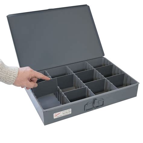 Metal Storage Box, 8 Adjustable Dividers 